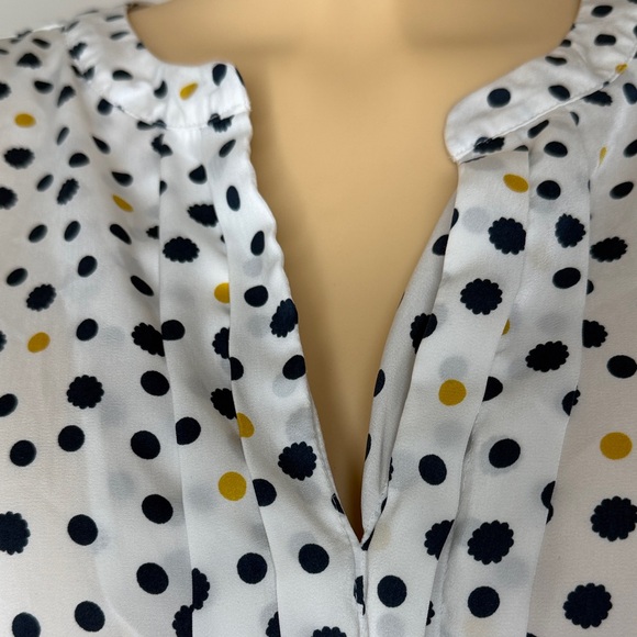 Ann Taylor Factory Polka Dot Blouse Size LP - Picture 4 of 15